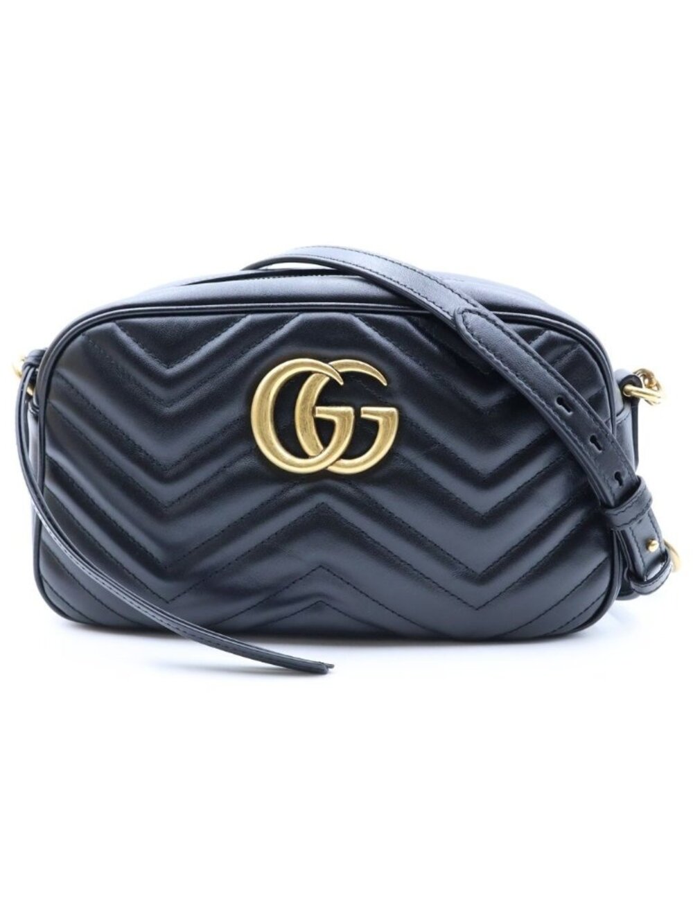 Gucci GG Marmont Chain Shoulder Bag Leather Black